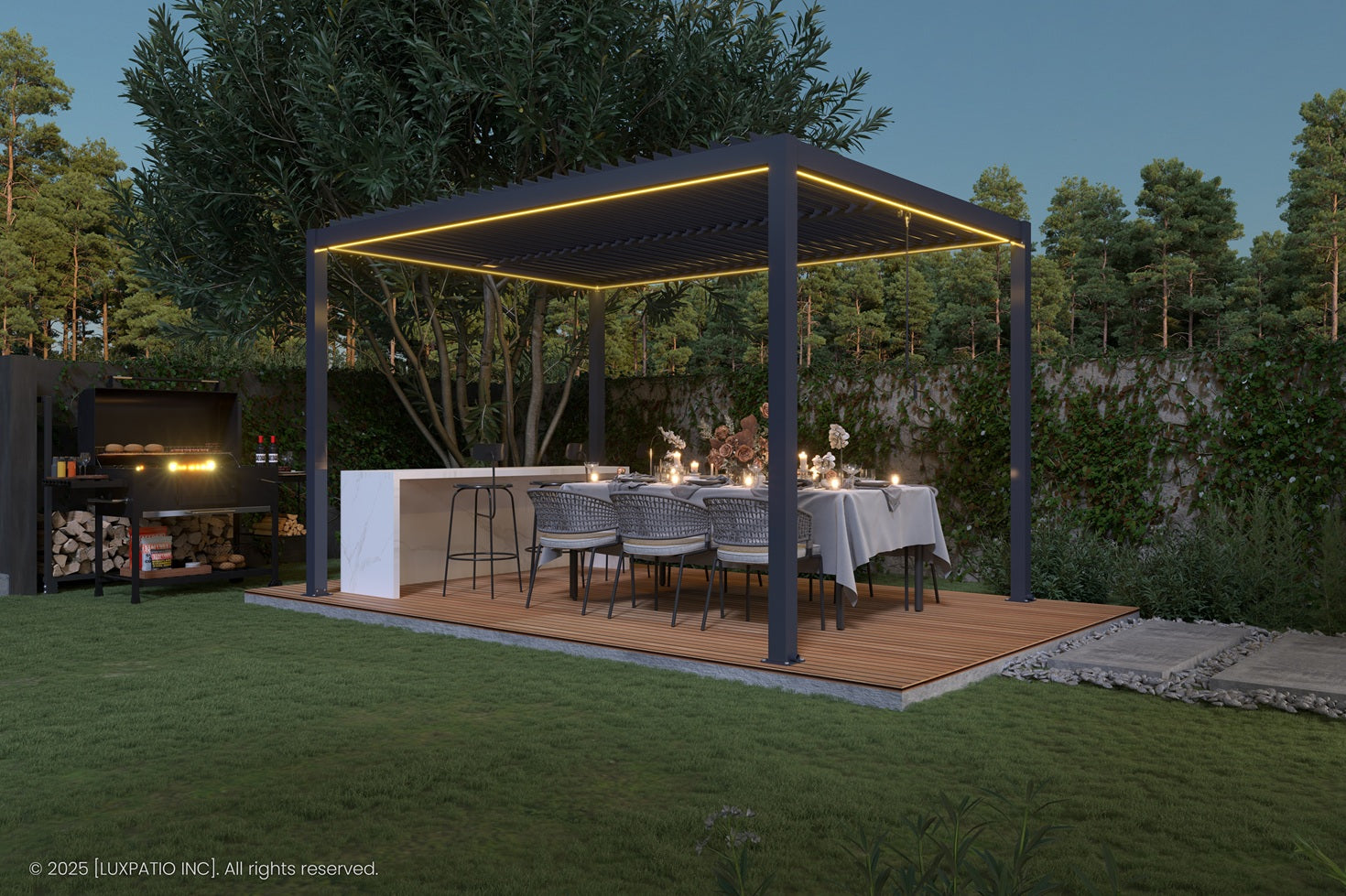 Load video: Luxpatio Louvered Pergola Installation